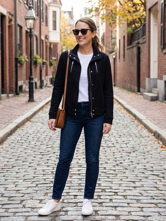 Lauren Ralph Lauren Jackets & Blazers - Lauren Ralph Lauren Petite Zip Jacket PM Black 100% Cotton Silver Hardware